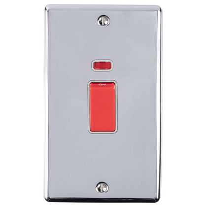 45Amp DP Cooker Switch With Neon Indicator - Double Plate