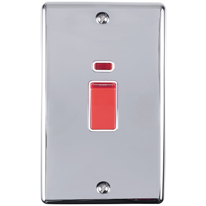 45Amp DP Cooker Switch With Neon Indicator - Double Plate