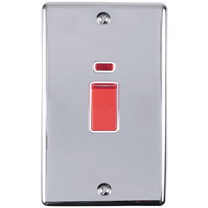 45Amp DP Cooker Switch With Neon Indicator - Double Plate