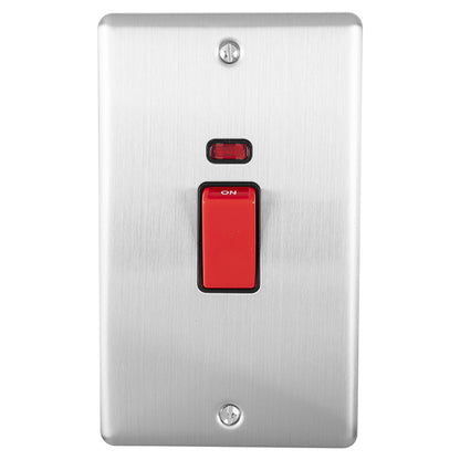 45Amp DP Cooker Switch With Neon Indicator - Double Plate