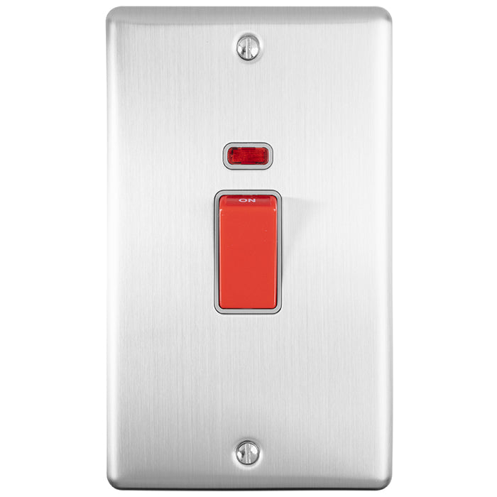 45Amp DP Cooker Switch With Neon Indicator - Double Plate