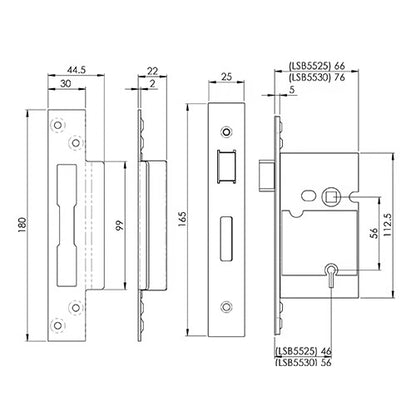 Easi-T BS3621:2017 British Standard Mortice Sashlock