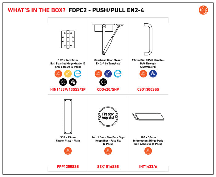 Commercial Fire Door Pack - Push EN2-4 Pull