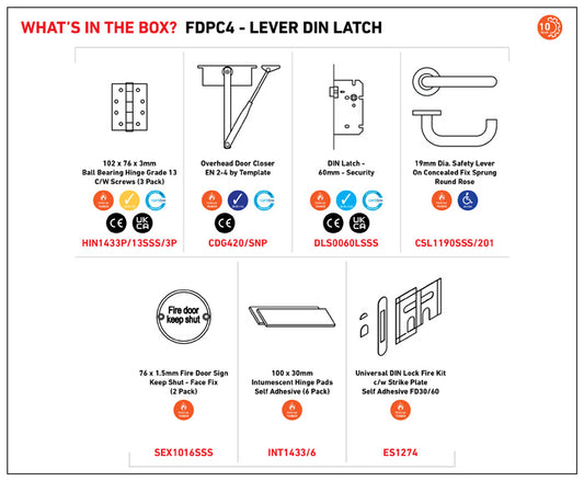Commercial Fire Door Pack - Lever DIN Latch