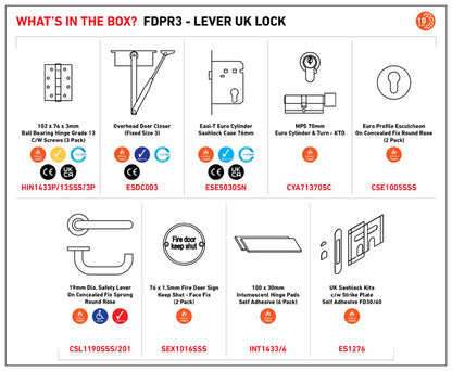 Residential Fire Door Pack - Lever UK Lock