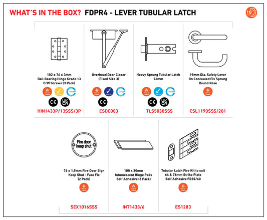 Residential Fire Door Pack - Lever Tubular Latch