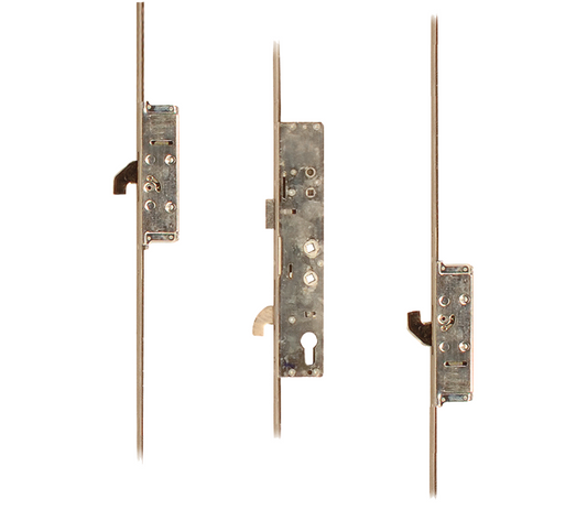 3 Lever Operated Latch & Hook Twin Spindle - 2 Hooks