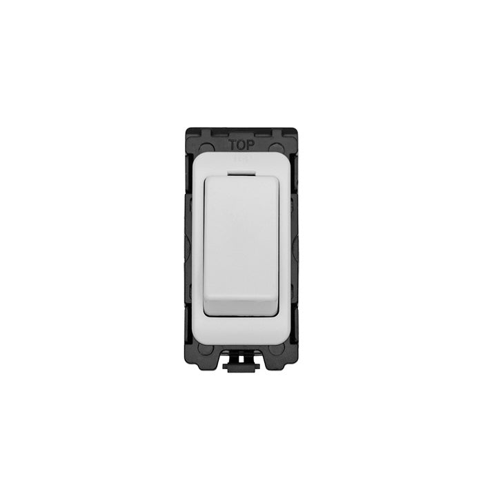 Grid & Modular 2 Way & Off Retractive Switch - Matt White