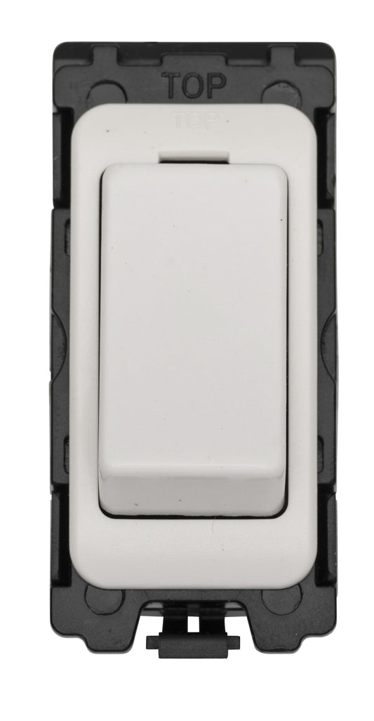Grid & Modular 10 Amp 2 Way Switch - Matt White