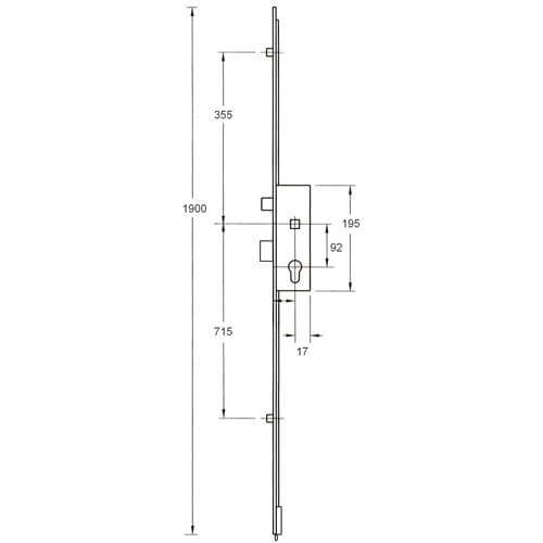 Latch Deadbolt 2 Rollers Bottom Shootbolt Lift Lever Multipoint Door Lock