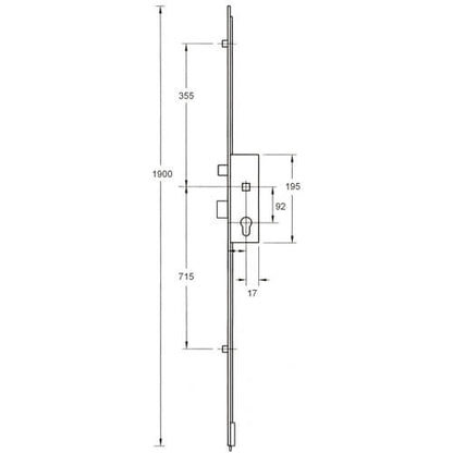 Latch Deadbolt 2 Rollers Bottom Shootbolt Lift Lever Multipoint Door Lock