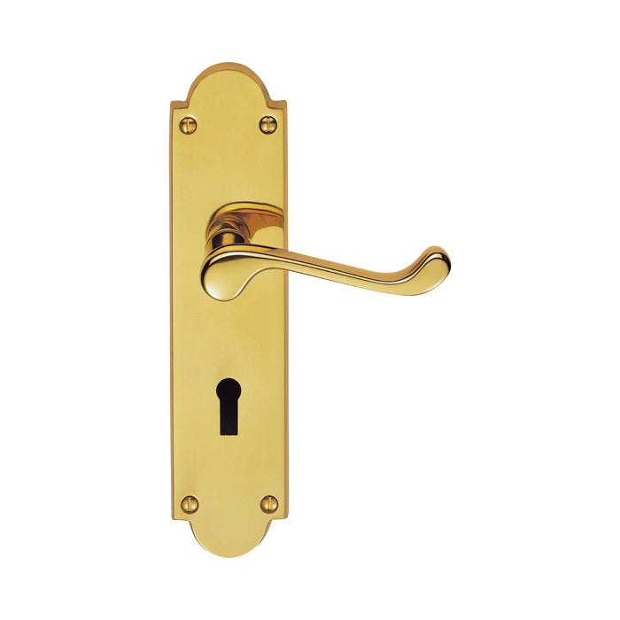 Victorian Scroll Lever on Shaped Backplate