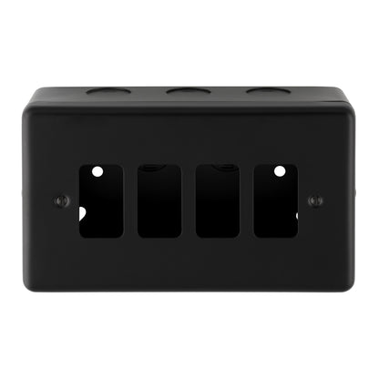 Metal Clad 1-8 Gang Grid Plate - C/W Surface Box