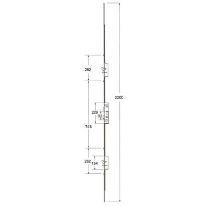Latch Deadbolt 2 Hooks 2 Anti Lift Pins 4 Rollers Double Spindle Multipoint Door Lock