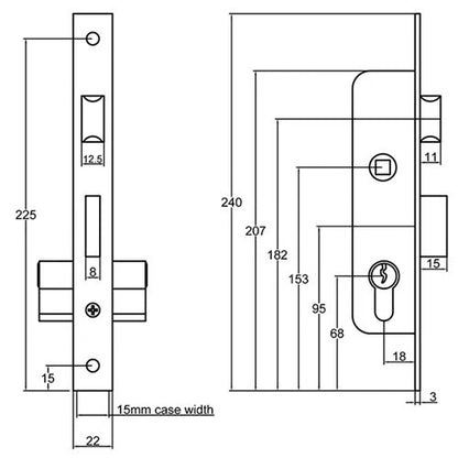 NLD Narrow Latch Deadlock (LEAD TIME: 2-3 DAYS)