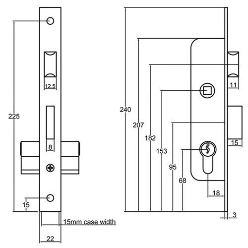 NLD Narrow Latch Deadlock (LEAD TIME: 2-3 DAYS)
