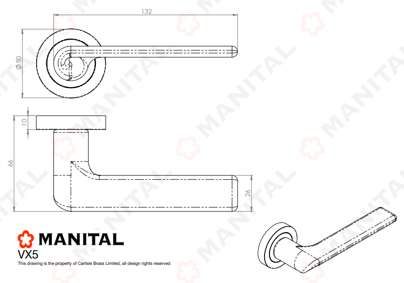 Vortex lever on rose
