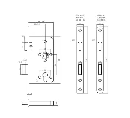 DIN Euro Mortice Sashlock Case