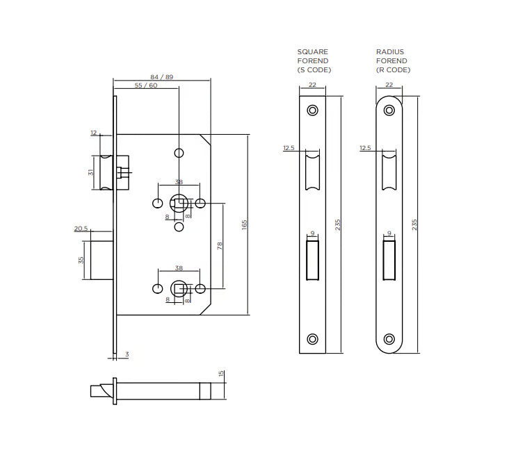 DIN Bathroom Lock Case