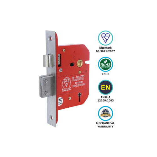 Alternative view of Bs3621 5 Lever Sash Lock (Era Fortress) Retro Fit 63mm Polished Brass Each