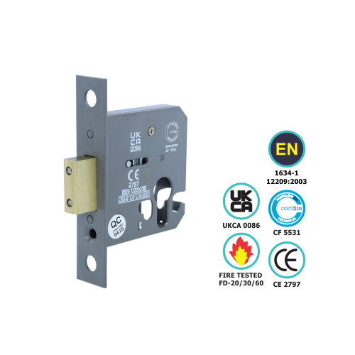 Alternative view of Architectural Euro Profile Mortice Dead Lock - Ce / Certifire / Fd - Case Only 76mm  Each