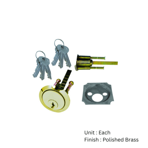 Alternative view of Premium Rim Cylinder - 3 Keys   Polished Brass Each