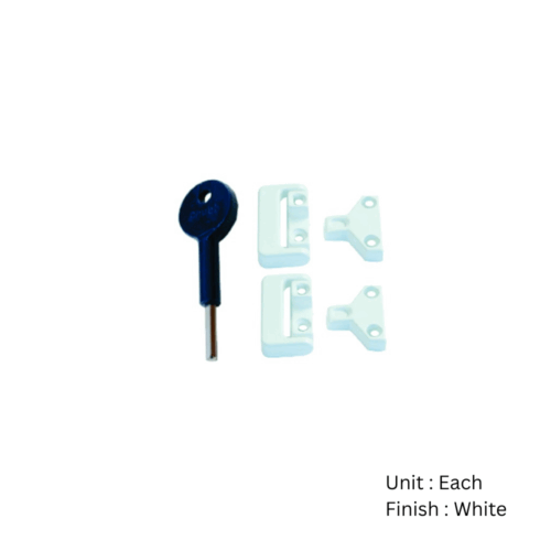 Alternative view of Window Toggle Lock Metal - 2 + Key (8k106)   Epoxy White Each