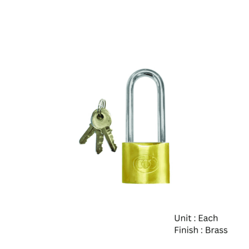 Alternative view of Tri-Circle Brass Padlock - Long Shackle 32mm Brass Each
