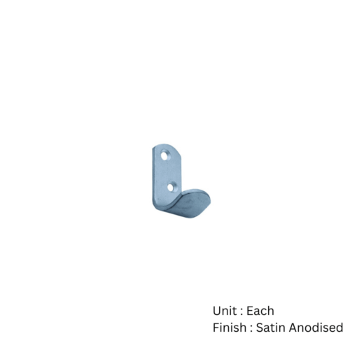 Alternative view of Aluminium Wardrobe Hook  51mm Satin Anodised Each