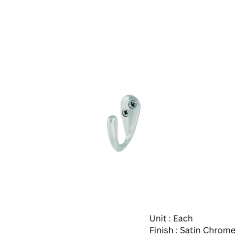 Alternative view of Single Robe Hook - Pack Of 2 with Different Finish 51mm Pack