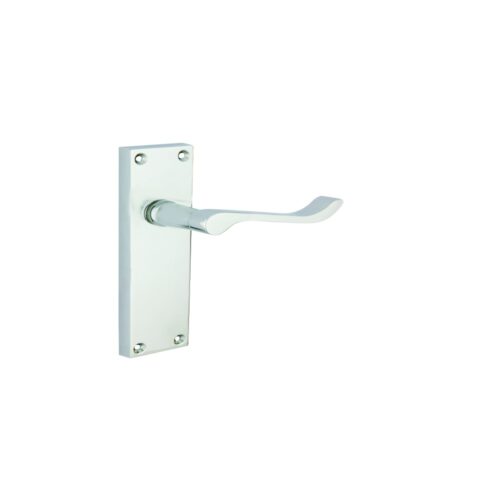 Contract Vict Scroll Latch Furniture - Zinc   Satin Chrome Set