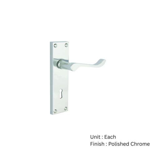 Alternative view of Victorian Scroll Lock Furniture To En1906 (Part3) 150mm Polished Chrome Pair