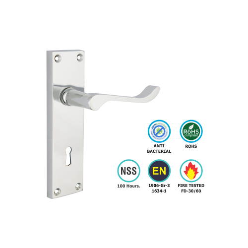 Alternative view of Victorian Scroll Lock Furniture To En1906 (Part3) Electro Brass Set