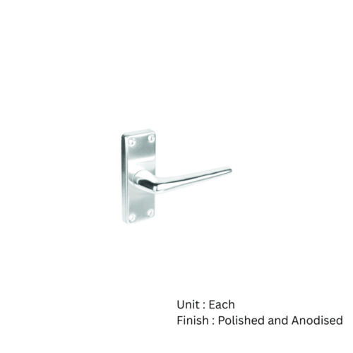 Alternative view of Brunel Latch Furniture   Polished And Anodised Set