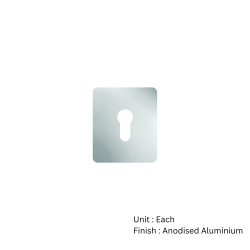 Alternative view of Repair Escutcheon - Aluminium Stick On Type R/C - Euro Cyl 47.5 X 65.5 X 1.5 Anodised Aluminium Each