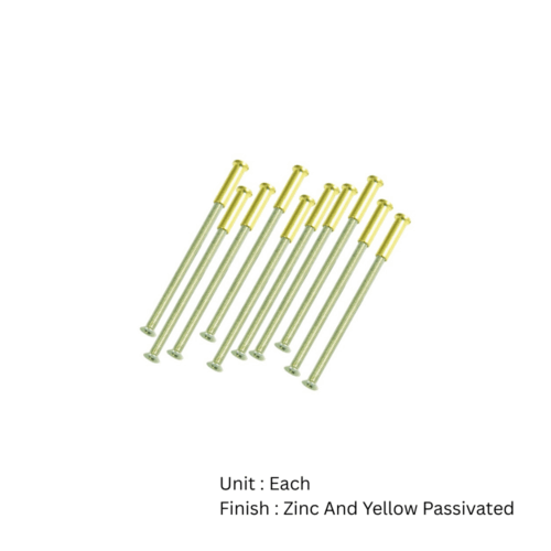 Alternative view of R/Rose Back To Back Fixing Screws X10 75mm Zinc And Yellow Passivated Each