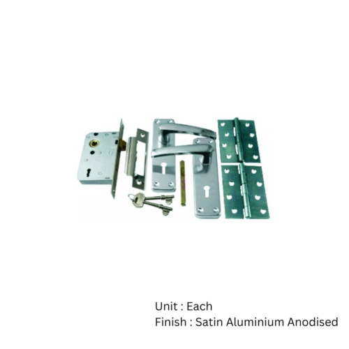 Alternative view of Aluminum Whitworth 3 Lever Lock (100mm Hinges)   Satin Anodised Set