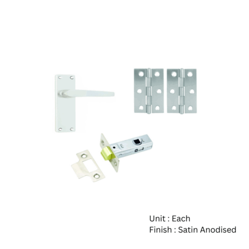 Alternative view of Aluminium Whitworth Latch Pack   Satin Anodised Set