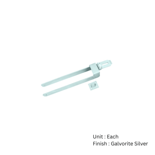 Alternative view of Throw Over Gate Loop With Locking Facility / Handle 450mm Galvorite Silver Each
