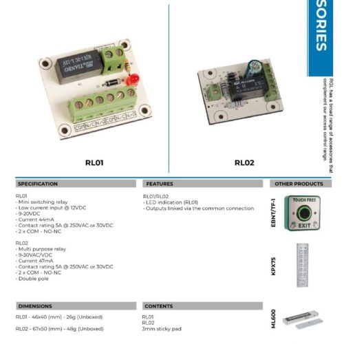 Alternative view of Low Current Mini Switching Relay Board - 12VDC - 46 x 40 mm