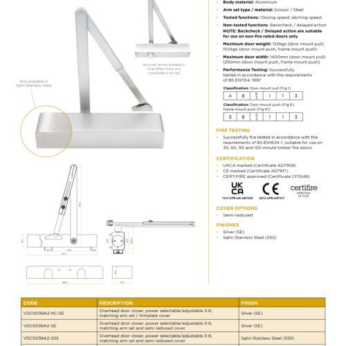 Alternative view of Adjustable Size 3-6 Door Closer Heavy Duty for Internal and External Doors