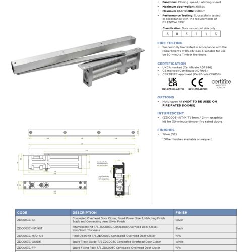 Alternative view of Budget Door Closer with Arm and Body for Internal and External Doors