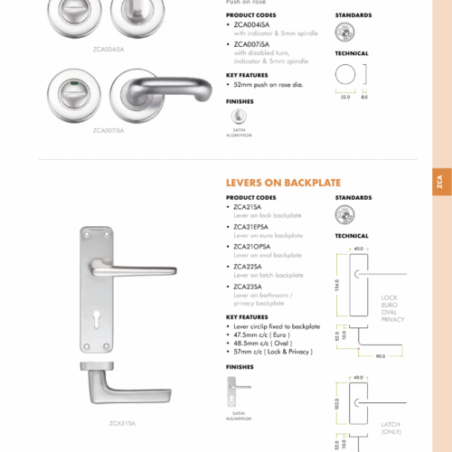 Alternative view of Contract Aluminium Lever on Latch Backplate