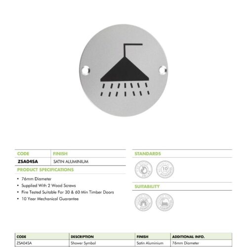 Shower Signage Durable Water-Resistant Door Sign Clear Bathroom Indicator 6 zsa04 datasheet