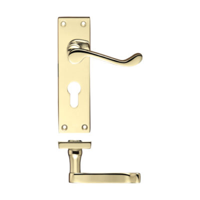 Project Victorian scroll lever on euro backplate -150mm x 40mm
