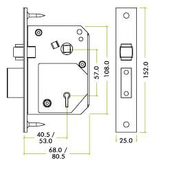 British Standard 5 Lever Roller Sashlock 67mm Chubb Retro Fit 3K74 Mortice Door Lock 4 British Standard 5 Lever Roller Sashlock 67mm Chubb Retro Fit 3K74 Mortice Door Lock - Image 4