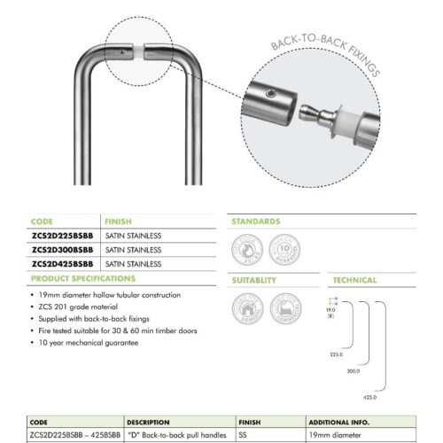 zcs2d b bb pullhandle datasheet