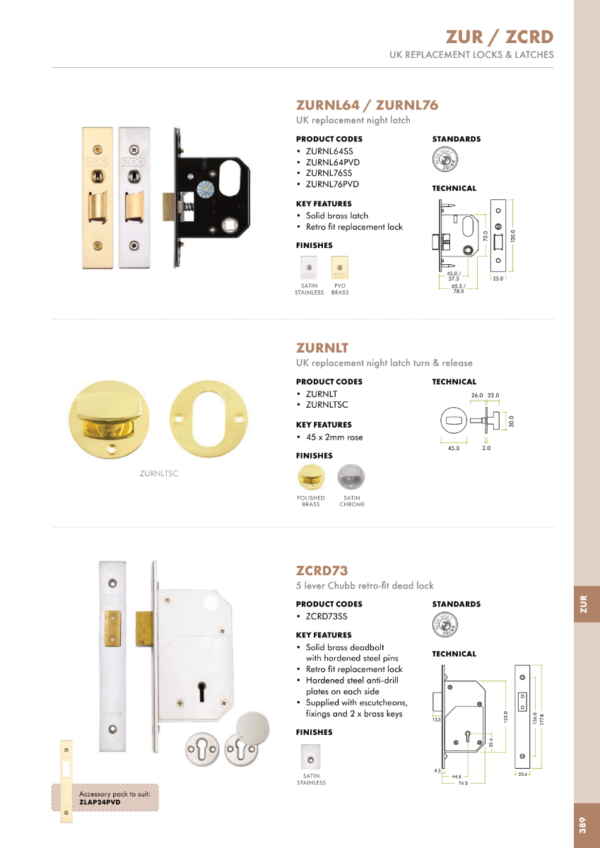 Replacement Nightlatch Turn and Escutcheon 45x2mm Rose Stainless Steel Door Hardware 2 Replacement Nightlatch Turn and Escutcheon 45x2mm Rose Stainless Steel Door Hardware - Image 2