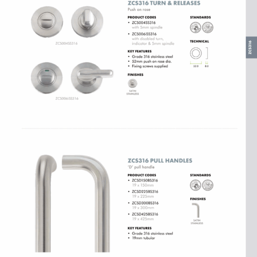 19mm D Pull Handle 150mm Centres Grade 316 Stainless Steel Bolt Through Fixings 6 zoo 2021 73 1 2