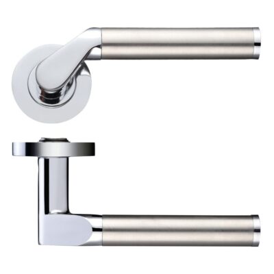 Venus Lever Handle on 50mm x 8mm Round Sprung Rose Stylish Modern Internal Door Handle Design